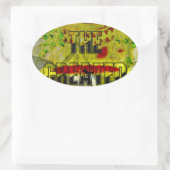 Gouden belofte: het gouden script van het lot ovale sticker (Tas)