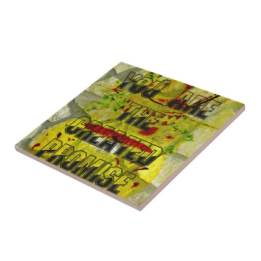 Gouden belofte: het gouden script van het lot tegeltje (Zijkant)