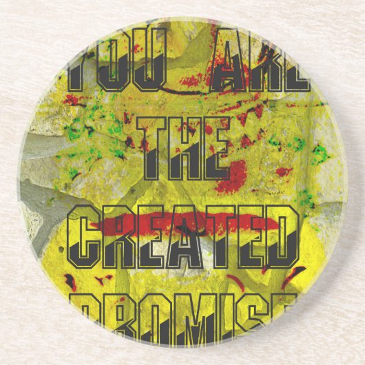 Gouden belofte: het gouden script van het lot zandsteen onderzetter (Voorkant)