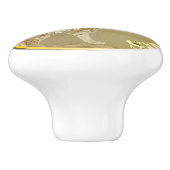 Gouden Bengaalse tijgermunt, Keramische Knop (Zijkant)