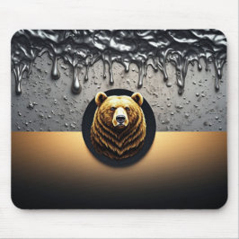 Gouden berenkop met druipend metaal 🐻 muismat