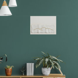 Gouden berg lijnkunstposter poster