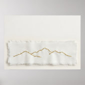 Gouden berg lijnkunstposter poster (Voorkant)