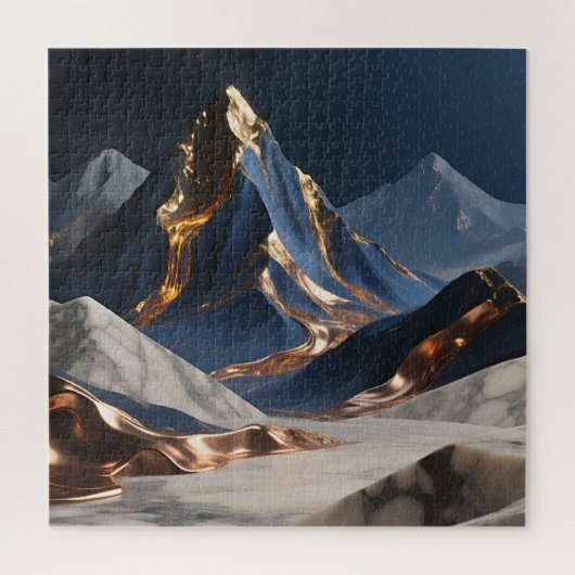 Gouden Berg Marmer Landschap Legpuzzel (Verticaal)