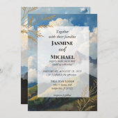 Gouden berg rollende heuvels met wolken landschap kaart (Voorkant / Achterkant)