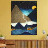 Gouden Bergbeklimmers Canvas Afdruk (Insitu (Woonkamer))