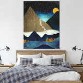 Gouden Bergbeklimmers Canvas Afdruk (Insitu (Slaapkamer))