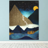 Gouden Bergbeklimmers Canvas Afdruk (Insitu (Houten vloer))