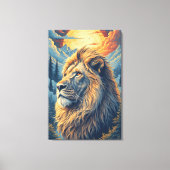 Gouden Bergleeuw Canvas Afdruk (Voorkant)