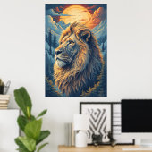 Gouden Bergleeuw Poster (Thuiskantoor)