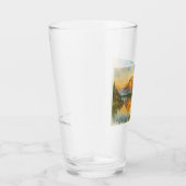 Gouden Bergreflectie Aquarel Glas Cup (Rechts)