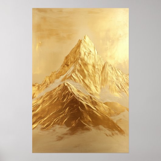 Gouden bergtop poster (Voorkant)