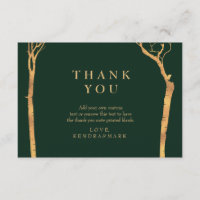 Gouden berk boom dank u kaarten