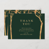 Gouden berk boom dank u kaarten (Voorkant / Achterkant)