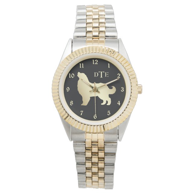 Gouden Berner Berg Hond Horloge (Voorkant)