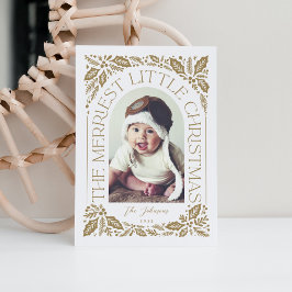 Gouden Bes Feestelijkste Kleine Kerstboog Foto Feestdagenkaart