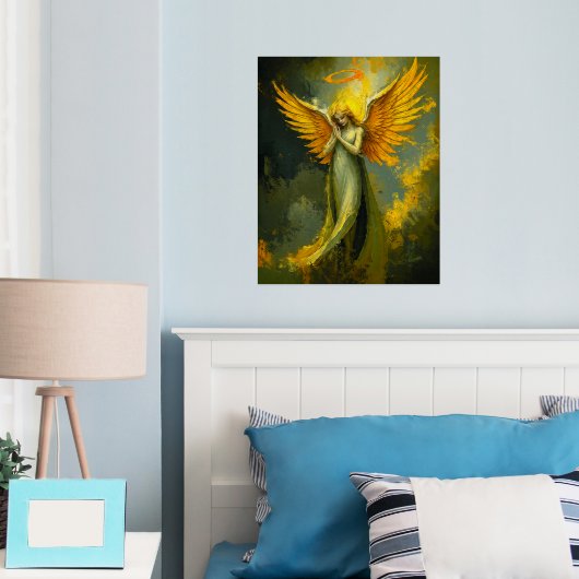 Gouden beschermengel - etherische digitale schilde folie afdrukken (Insitu (Slaapkamer))