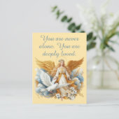Gouden Beschermengel Met Witte Vogel Briefkaart (Staand voorkant)