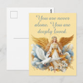 Gouden Beschermengel Met Witte Vogel Briefkaart (Voorkant / Achterkant)