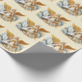 Gouden Beschermengel Met Witte Vogel Cadeaupapier (Hoek)