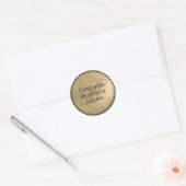 Gouden Best Man Monogram Klassieke Ronde Sticker (Envelop)