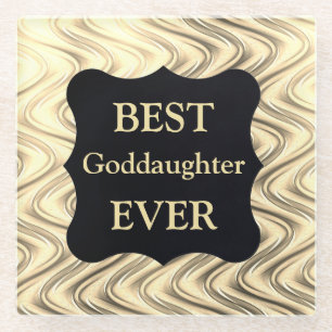 Gouden Beste Goddochter ooit ontwerp Glazen Onderzetter