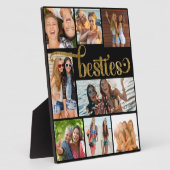 Gouden Besties Fotocollage Trendy Script Font Fotoplaat (Zijkant)