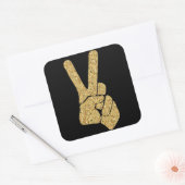 Gouden betegelde Vrede Hand Sign Sticker (Envelop)