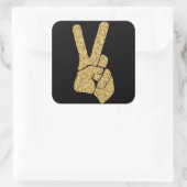 Gouden betegelde Vrede Hand Sign Sticker (Tas)