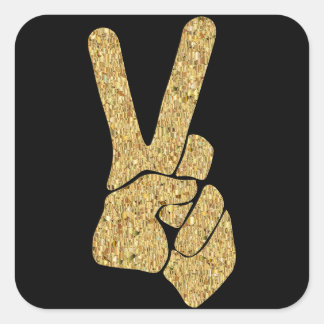 Gouden betegelde Vrede Hand Sign Sticker