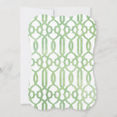 Gouden beugel Lijst Waterverf Trellis Pattern Mint Kaart (Achterkant)