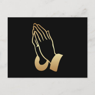 Gouden biddende handen briefkaart