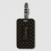 Gouden Bij Aangepaste Naam Monogram Ontwerp Bagagelabel (Voorkant (verticaal))