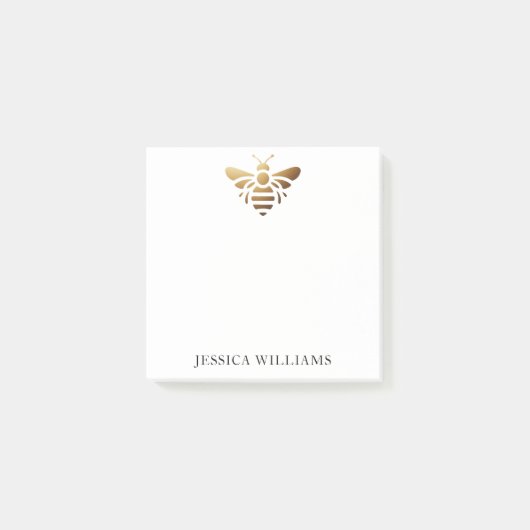 Gouden Bij Aangepaste Naam Persoonlijk Post-it® Notes (Voorkant)