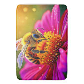 Gouden Bij Bloem Magisch Licht Design Badmat (Voorkant Verticaal)
