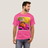 Gouden Bij Bloem Magisch Licht Design T-shirt (Voorkant volledig)