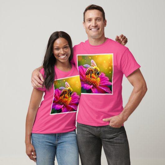 Gouden Bij Bloem Magisch Licht Design T-shirt (Unisex)