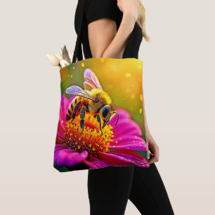 Gouden Bij Bloem Magisch Licht Design Tote Bag
