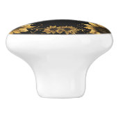 Gouden bij en zonnebloemen keramische knop (Zijkant)