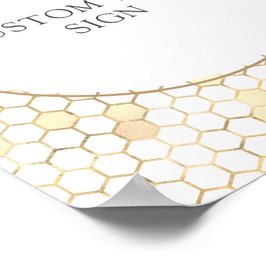 Gouden Bij Feestelijke Aangepaste Tekstbord  Poster (Hoek)