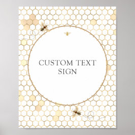 Gouden Bij Feestelijke Aangepaste Tekstbord Poster
