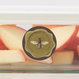 Gouden Bij op Bruine Gepersonaliseerde Waszegellab Labels