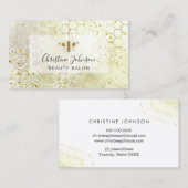 gouden bij op FAUX glitter honingraat Visitekaartje (Voorkant / Achterkant)