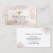 gouden bij op FAUX glitter waterverf honingraat Visitekaartje (Voorkant / Achterkant)