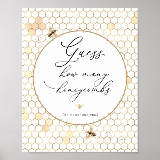 Gouden Bij Raad Hoeveel Honingraten Bord Poster (Voorkant)