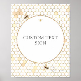 Gouden Bij Shower Aangepast tekstbord  Poster