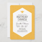 Gouden bij verjaardagsdiner kaart (Voorkant)