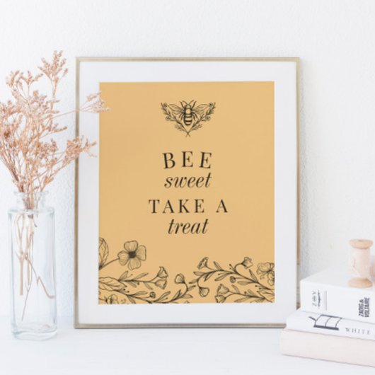 Gouden Bij Zoete Neem een Favoriet Bordje Poster