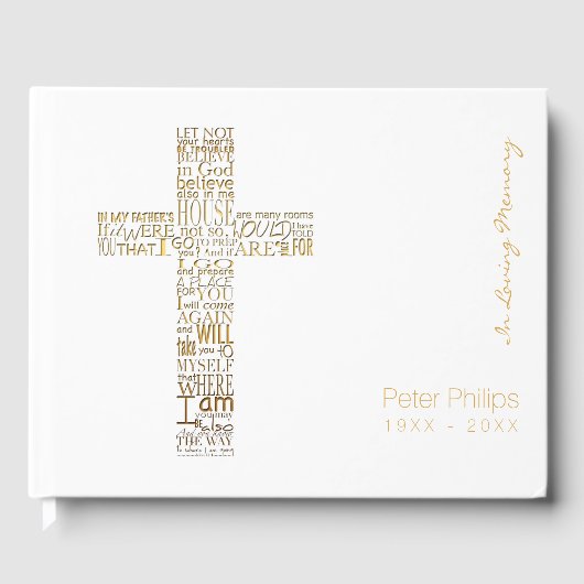 Gouden Bijbelverzen uit Johannes 14 Geheugen Gastb Gastenboek (Voorkant)