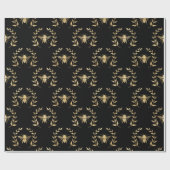 gouden  bijen embleem overlay cadeaupapier (Vlak)